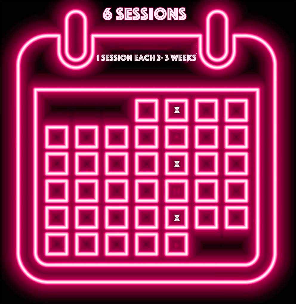 Six treatment sessions performed every two weeks